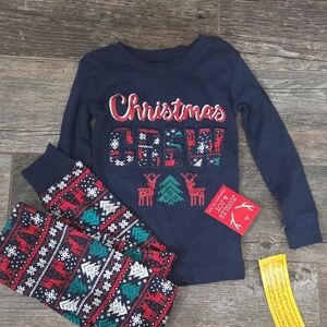 Christmas Crew Kids Pajama Set - Navy and Red